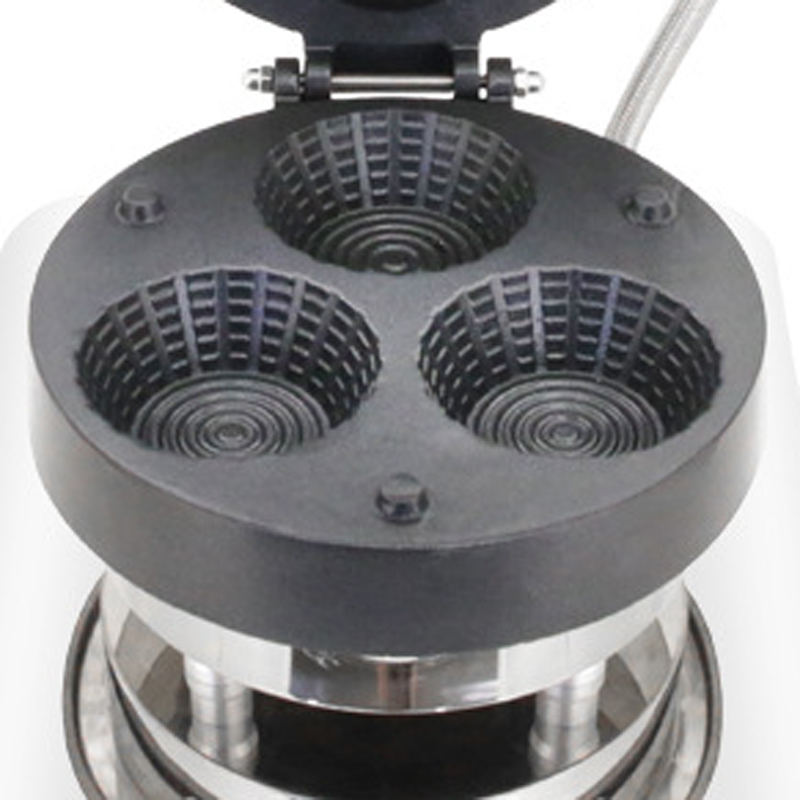 Mini Waffle Maker Machine - Commerciële ijshoorntjesmachine met drie gaten, apparatuur