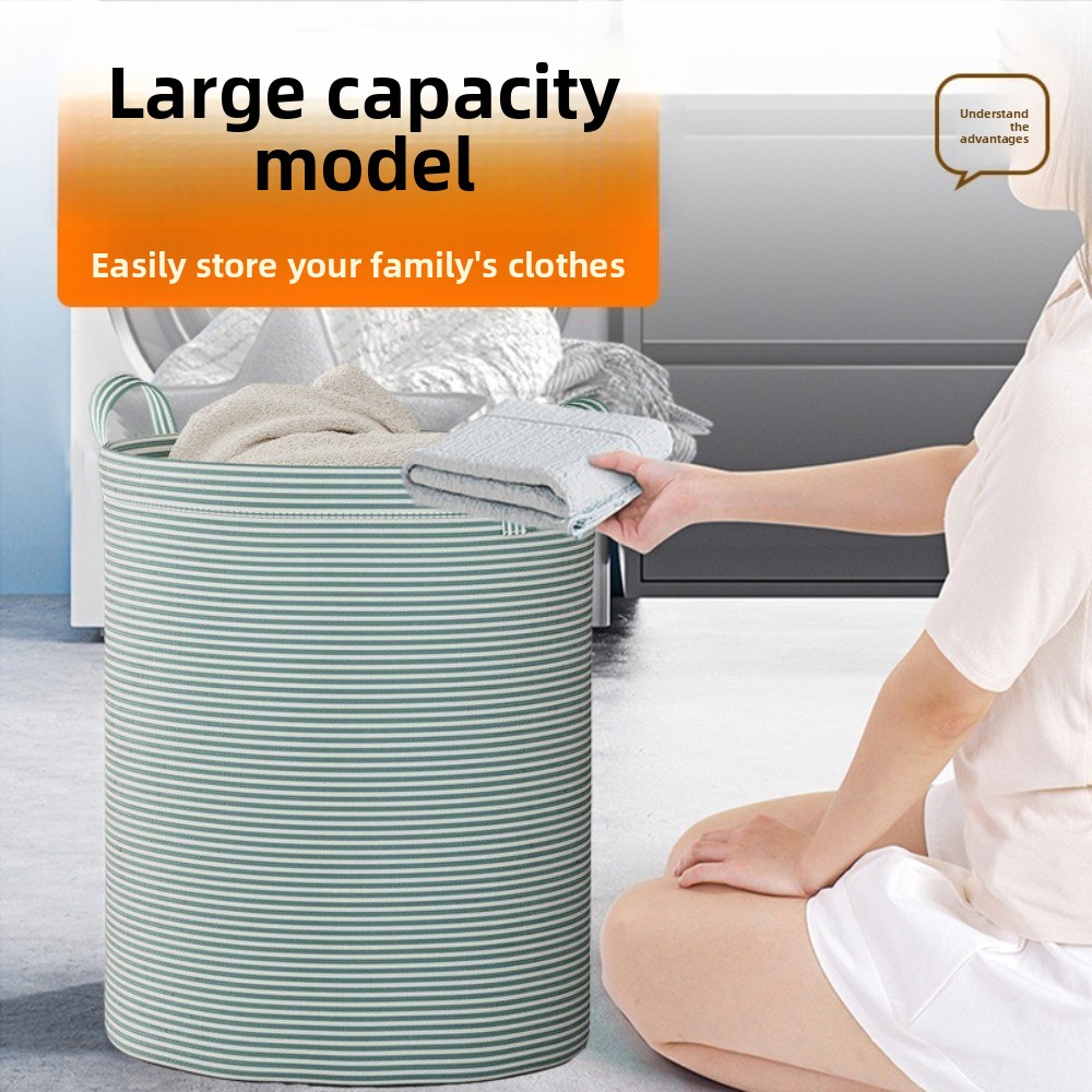 Laundry - Opvouwbare wasmand van katoen en linnen,