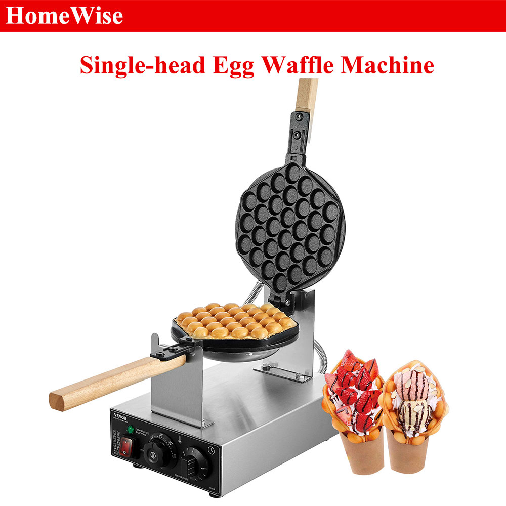 Mini Waffle Maker Machine - HomeWise Commercieel Ei Bubble Wafelijzer 1400W