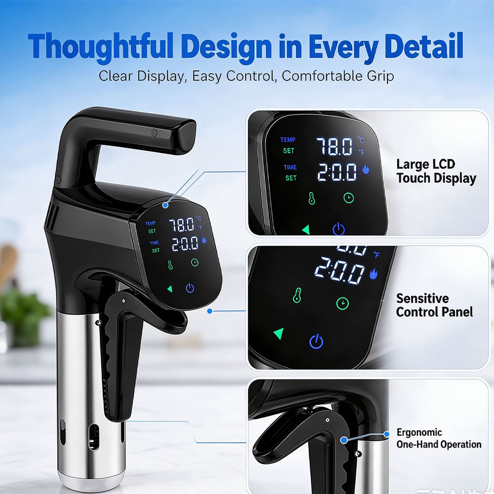 Digital Sous Vide Precision Cooker - WiFi Sous Vide Fornuis 1800W Immersion