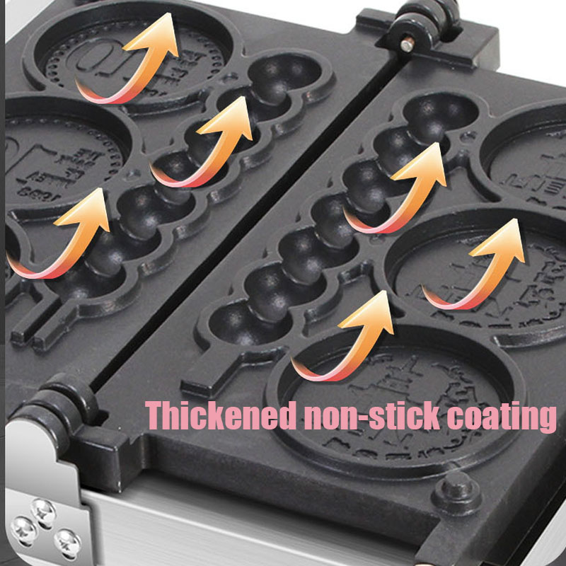 Mini Waffle Maker Machine - 4-gaats 110V/220V non-stick ronde vorm kaas