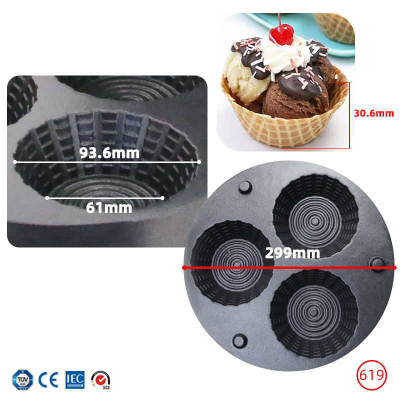 Commerciële ijshoorntjesmachin - Mini Waffle Maker Machine recensie en prijs