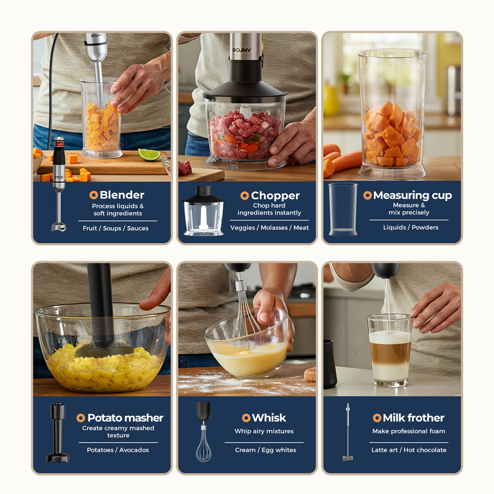Elektrische handmixer 6-in-1 m - Immersion Hand Blender Set recensie en prijs