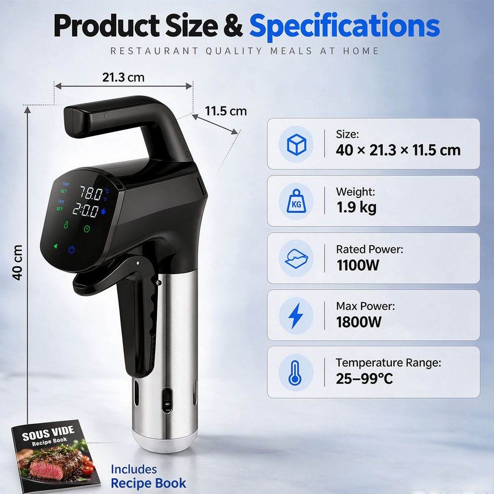 WiFi Sous Vide Fornuis 1800W I - Digital Sous Vide Precision Cooker recensie en prijs